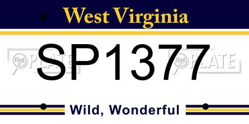 SP1377 West Virginia License Plate
