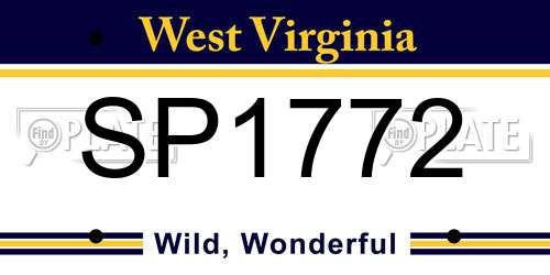 SP1772 West Virginia License Plate