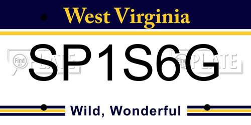 SP1S6G West Virginia License Plate