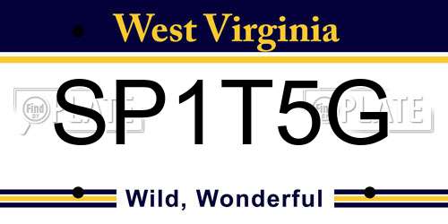 SP1T5G West Virginia License Plate