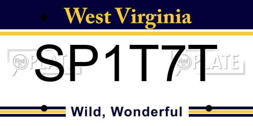 SP1T7T West Virginia License Plate