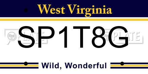 SP1T8G West Virginia License Plate