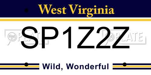 SP1Z2Z West Virginia License Plate