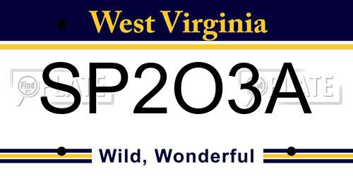 SP2O3A West Virginia License Plate