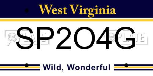 SP2O4G West Virginia License Plate