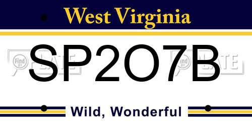 SP2O7B West Virginia License Plate