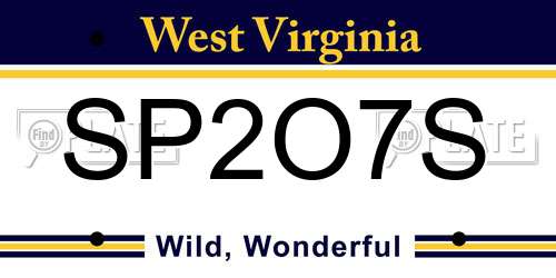 SP2O7S West Virginia License Plate