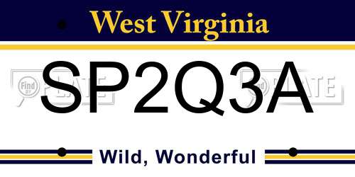SP2Q3A West Virginia License Plate