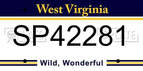 SP42281 West Virginia License Plate