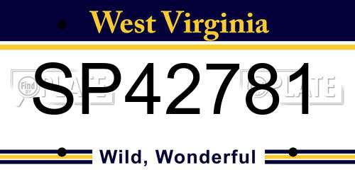SP42781 West Virginia License Plate