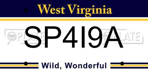SP4I9A West Virginia License Plate