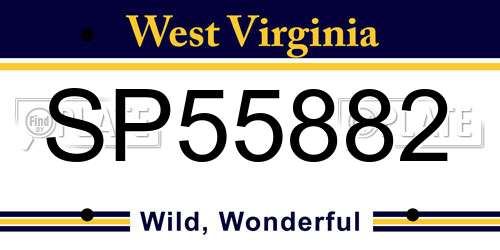SP55882 West Virginia License Plate