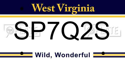 SP7Q2S West Virginia License Plate