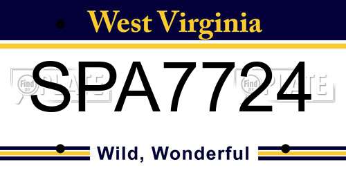 SPA7724 West Virginia License Plate