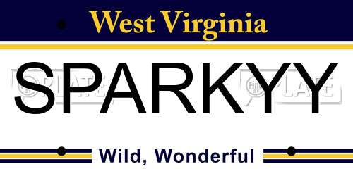 SPARKYY West Virginia License Plate