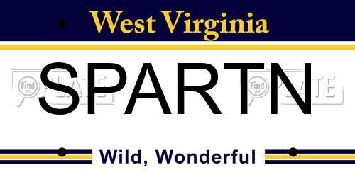 SPARTN West Virginia License Plate