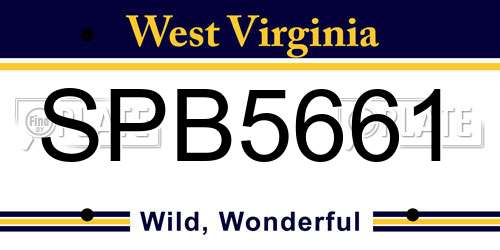 SPB5661 West Virginia License Plate