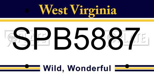 SPB5887 West Virginia License Plate