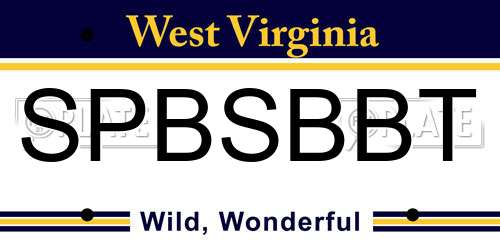 SPBSBBT West Virginia License Plate