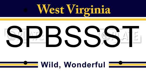SPBSSST West Virginia License Plate
