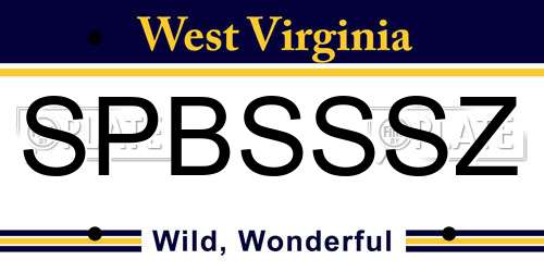 SPBSSSZ West Virginia License Plate
