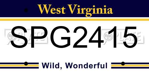 SPG2415 West Virginia License Plate