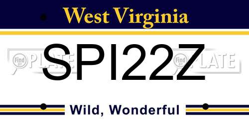SPI22Z West Virginia License Plate