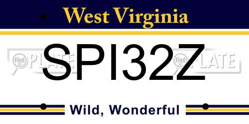 SPI32Z West Virginia License Plate