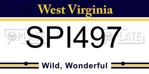 SPI497 West Virginia License Plate