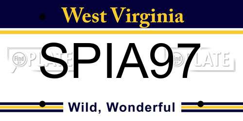 SPIA97 West Virginia License Plate