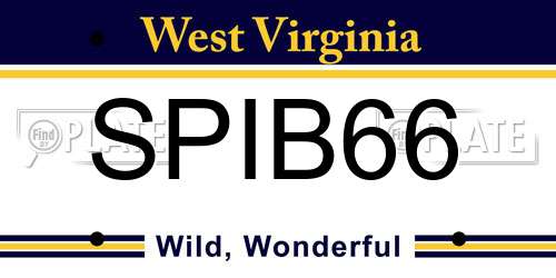SPIB66 West Virginia License Plate