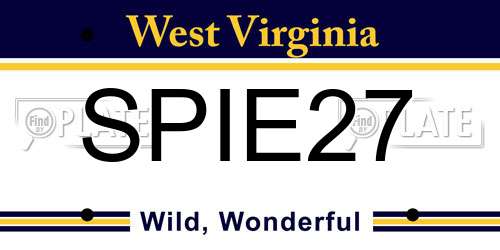 SPIE27 West Virginia License Plate