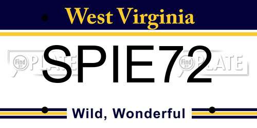 SPIE72 West Virginia License Plate