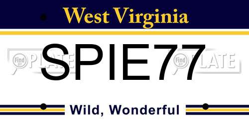 SPIE77 West Virginia License Plate