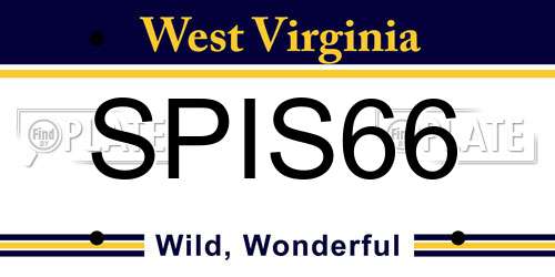 SPIS66 West Virginia License Plate