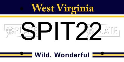 SPIT22 West Virginia License Plate