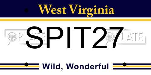 SPIT27 West Virginia License Plate