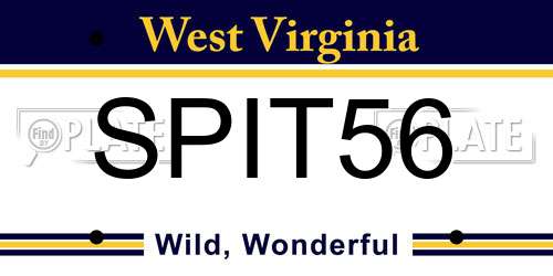 SPIT56 West Virginia License Plate
