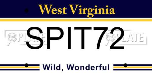 SPIT72 West Virginia License Plate