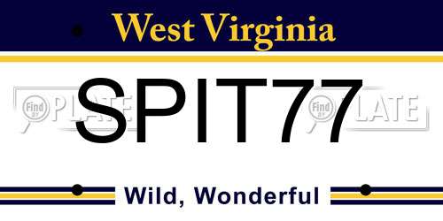 SPIT77 West Virginia License Plate