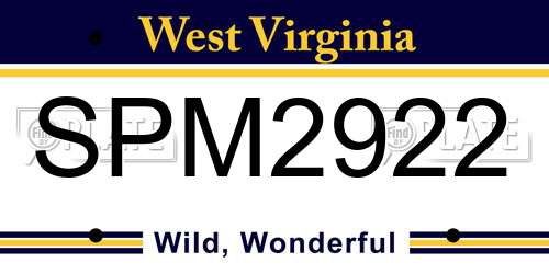 SPM2922 West Virginia License Plate