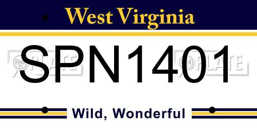 SPN1401 West Virginia License Plate