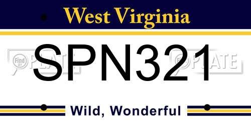 SPN321 West Virginia License Plate