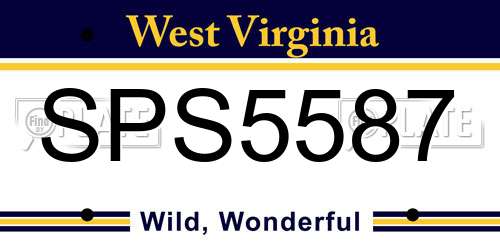SPS5587 West Virginia License Plate