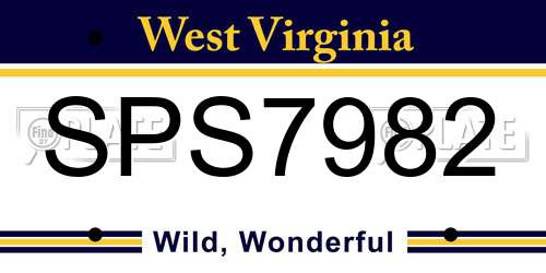 SPS7982 West Virginia License Plate