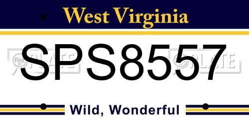 SPS8557 West Virginia License Plate
