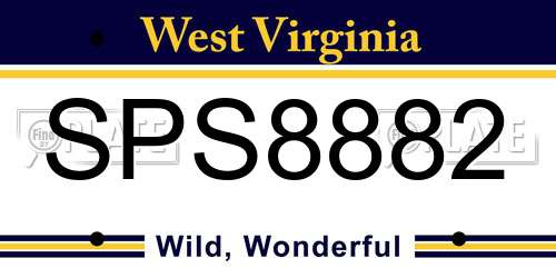 SPS8882 West Virginia License Plate