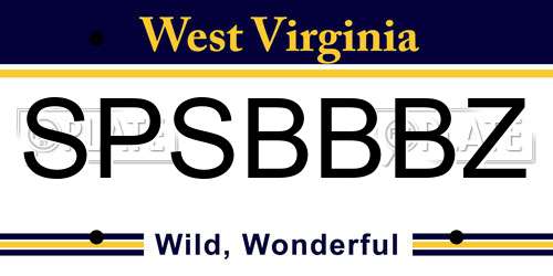 SPSBBBZ West Virginia License Plate