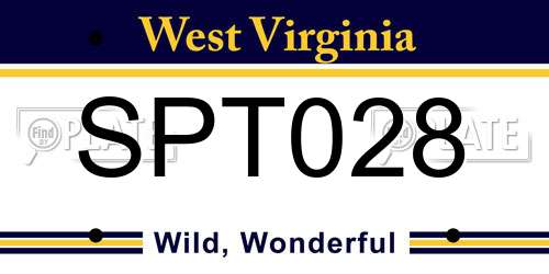 SPT028 West Virginia License Plate