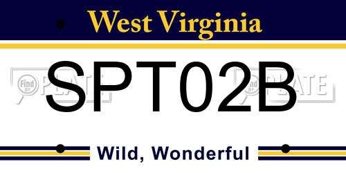 SPT02B West Virginia License Plate